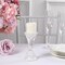 2 Clear 5 in Hour Glass Reversible Pillar and Taper CANDLE HOLDERS Party Events